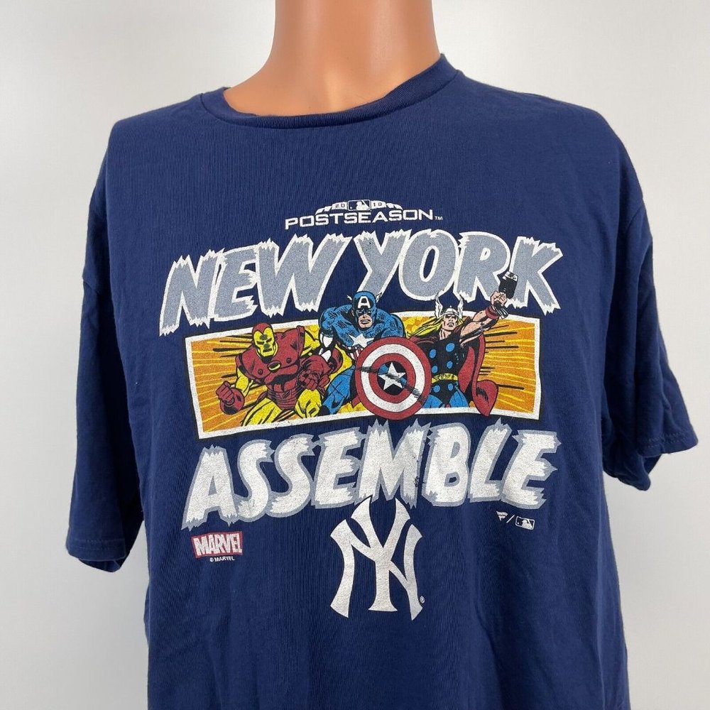 Fanatics New York Yankees Marvel 2019 Postseason Assemble T Shirt MLB XL